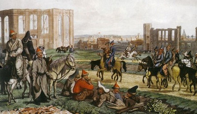 Зур Корнелиус. Башкиры в разрушенных предместьях Гамбурга в 1814 г.